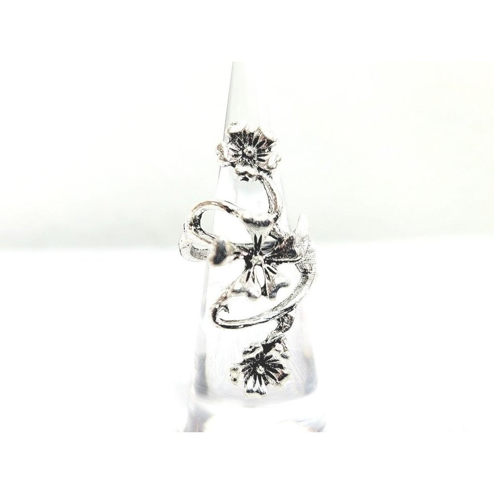 Vintage Silver Rambling Rose Bush Ring Size 6.5 Women's Jewelry